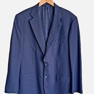 Brooks Brothers Sport Coat Mens 48R 100% Wool Plaid USA Made Navy Blue